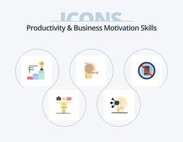 productividad y habilidades de motivación empresarial paquete de iconos planos 5 diseño de iconos. evitar. enfocar. logros esfuerzo. soluciones de enfoque vector