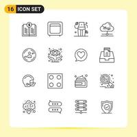 16 Creative Icons Modern Signs and Symbols of peturning send open cloud woman Editable Vector Design Elements