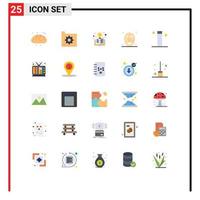 Universal Icon Symbols Group of 25 Modern Flat Colors of wand spa file mask light bulb Editable Vector Design Elements