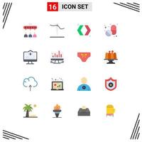 Group of 16 Flat Colors Signs and Symbols for home real switch computer pills Editable Pack of Creative Vector Design Elements