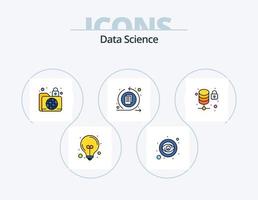 paquete de iconos llenos de línea de ciencia de datos 5 diseño de iconos. binario. vista de ojo analítica. vista. ojo vector