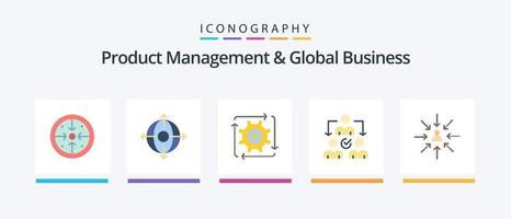 Product Managment And Global Business Flat 5 Icon Pack Including distribution. delegate. product. assignment. flow. Creative Icons Design vector