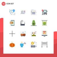 Universal Icon Symbols Group of 16 Modern Flat Colors of mobile life invitation city calculation Editable Pack of Creative Vector Design Elements