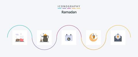 Ramadan Flat 5 Icon Pack Including donation. festival. religion. celebration. muslim vector