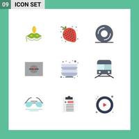 9 Creative Icons Modern Signs and Symbols of plates kitchen cd marketing play Editable Vector Design Elements