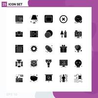 25 User Interface Solid Glyph Pack of modern Signs and Symbols of dollar time box ui basic Editable Vector Design Elements