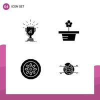 User Interface Solid Glyph Pack of modern Signs and Symbols of award cake prize nature food Editable Vector Design Elements