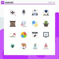 Group of 16 Modern Flat Colors Set for coding laser sintering show direct wellness Editable Pack of Creative Vector Design Elements