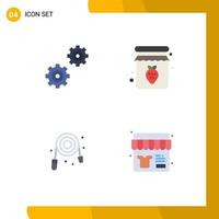 Universal Icon Symbols Group of 4 Modern Flat Icons of controls plumber jam breakfast sale Editable Vector Design Elements