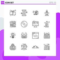 16 Creative Icons Modern Signs and Symbols of player chess investment tactic chess Editable Vector Design Elements