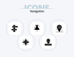 paquete de iconos de glifos de navegación 5 diseño de iconos. . . camino. casa. mapa vector