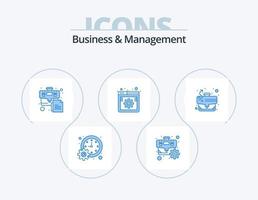 Business And Management Blue Icon Pack 5 Icon Design. web. option. optimization. online. document vector