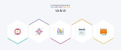 Ux And Ui 25 Flat icon pack including creator. article. creative. user interface design. interface web element vector