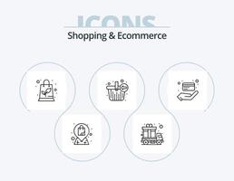paquete de iconos de línea de compras y comercio electrónico 5 diseño de iconos. rebaja. comercio. tienda. compras. carro vector