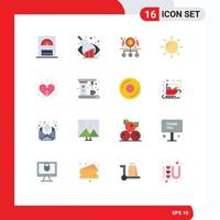 16 iconos creativos signos y símbolos modernos del corazón cristiano dinero amor sol paquete editable de elementos de diseño de vectores creativos