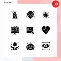 Solid Glyph Pack of 9 Universal Symbols of discount limited time location lcd loop Editable Vector Design Elements