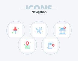 Navigation Flat Icon Pack 5 Icon Design. . location. pin. finance. bank vector