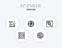 Internet Line Icon Pack 5 Icon Design. network. connected. connection. network. hardware vector