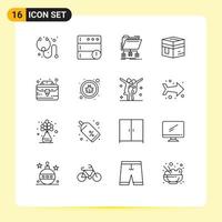 16 Creative Icons Modern Signs and Symbols of case meccah files mecca holy Editable Vector Design Elements