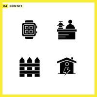 Set of Modern UI Icons Symbols Signs for electronic fence technology hotel interior Editable Vector Design Elements