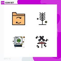 Universal Icon Symbols Group of 4 Modern Filledline Flat Colors of backup clover eco summer patrick Editable Vector Design Elements