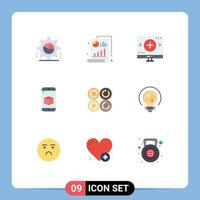 9 Creative Icons Modern Signs and Symbols of technology cell graph mobile magnifier Editable Vector Design Elements