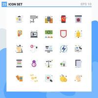 Set of 25 Modern UI Icons Symbols Signs for safe box internet digital encryption mobile Editable Vector Design Elements