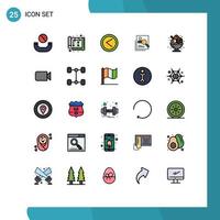 Universal Icon Symbols Group of 25 Modern Filled line Flat Colors of resources hunting arrow human employee Editable Vector Design Elements