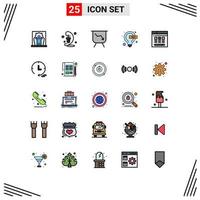 Set of 25 Modern UI Icons Symbols Signs for web lamp lamp idea performance Editable Vector Design Elements