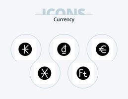 Currency Glyph Icon Pack 5 Icon Design. currency . hungarian . laos. kip vector