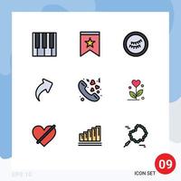 9 Creative Icons Modern Signs and Symbols of valentine love star call up Editable Vector Design Elements