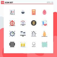 Universal Icon Symbols Group of 16 Modern Flat Colors of cooking heart hotel love stabilizer Editable Pack of Creative Vector Design Elements