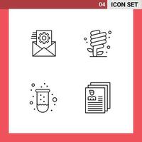 4 User Interface Line Pack of modern Signs and Symbols of data experiment integration environment test tube Editable Vector Design Elements
