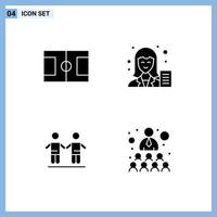 Set of Commercial Solid Glyphs pack for field friends blog female group Editable Vector Design Elements