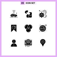 Universal Icon Symbols Group of 9 Modern Solid Glyphs of color egg human easter teamwork Editable Vector Design Elements