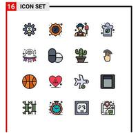 Set of 16 Modern UI Icons Symbols Signs for mothers day farmer kitchen food Editable Creative Vector Design Elements