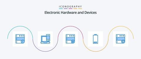 Devices Blue 5 Icon Pack Including favorite. low. database. energy. electric vector