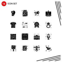 Universal Icon Symbols Group of 16 Modern Solid Glyphs of service computer bean laptop sound Editable Vector Design Elements