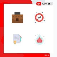 Flat Icon Pack of 4 Universal Symbols of user agrement office advertising done Editable Vector Design Elements