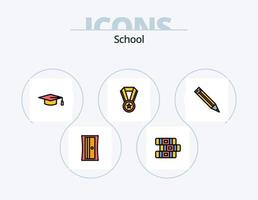 paquete de iconos llenos de línea escolar 5 diseño de iconos. . estudiar. educación. educación. estacionario vector