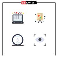 Pack of 4 Modern Flat Icons Signs and Symbols for Web Print Media such as smart technology messenger laptop powerpoint seo Editable Vector Design Elements