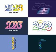 Big Set of 2023 Happy New Year logo text design 2023 number design template vector