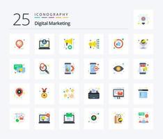 Digital Marketing 25 Flat Color icon pack including thumb. like. automation. digital marketing. automation vector