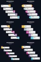 plantilla de diapositiva de presentación del paquete de infografías vectoriales 6 diagramas de ciclo de 5 pasos y líneas de tiempo vector