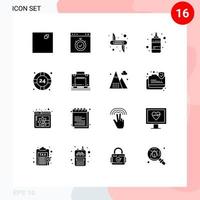 16 Creative Icons Modern Signs and Symbols of lifesaver printing victorinox ink bottle Editable Vector Design Elements