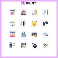 Modern Set of 16 Flat Colors and symbols such as profit scratch pad education notepad note pad Editable Pack of Creative Vector Design Elements