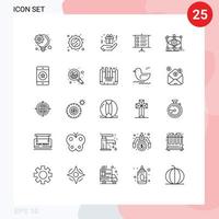 User Interface Pack of 25 Basic Lines of cellphone sketching hand party sketch design Editable Vector Design Elements