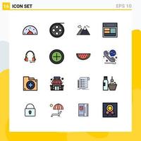 Set of 16 Modern UI Icons Symbols Signs for website site video layout travel Editable Creative Vector Design Elements