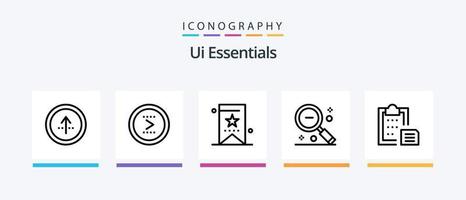 Ui Essentials Line 5 Icon Pack Including ui. interface. ui. attachment. ui. Creative Icons Design vector