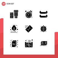 9 Creative Icons Modern Signs and Symbols of target sent canoe message email Editable Vector Design Elements